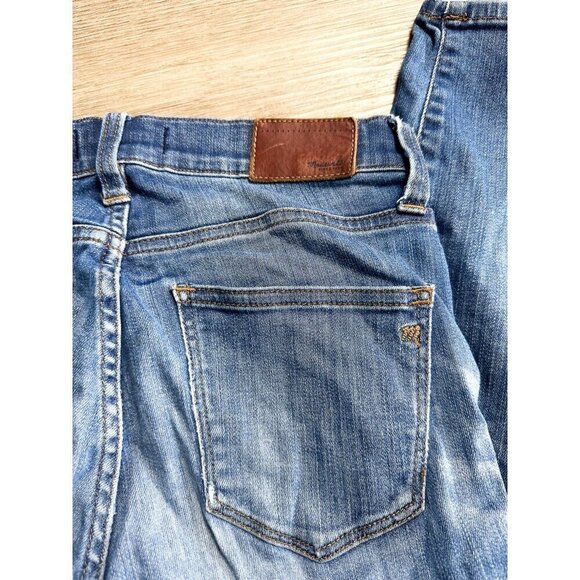 Madewell High Riser Skinny Jeans Medium Wash Womens 25 Whiskering - Picture 4 of 16